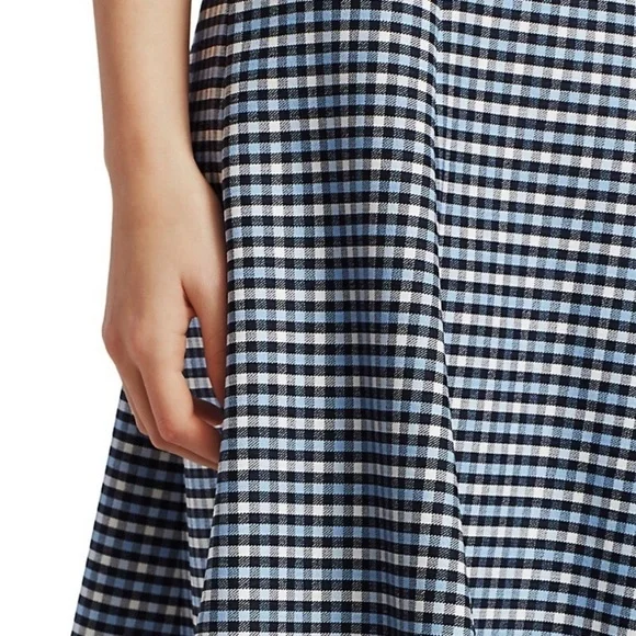 Michael Kors Collection Tattersall Stretch Wool Gabardine Flare Skirt size 14 - Picture 7 of 13